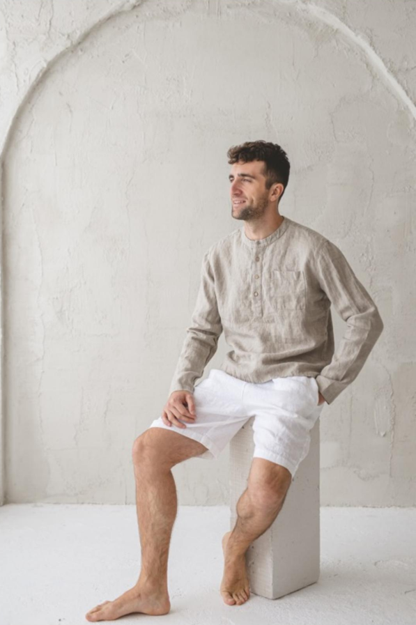 Men's Classic Linen Shorts | White