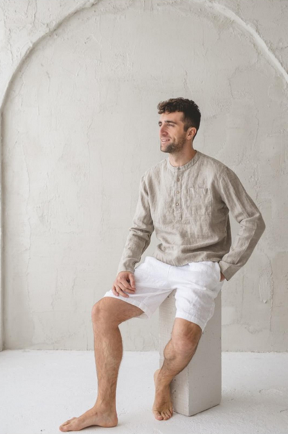 Men's Classic Linen Shorts | White