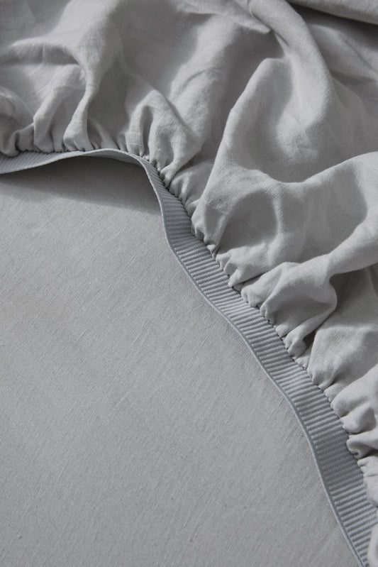 French Flax Linen Sheet Set | Dove Grey