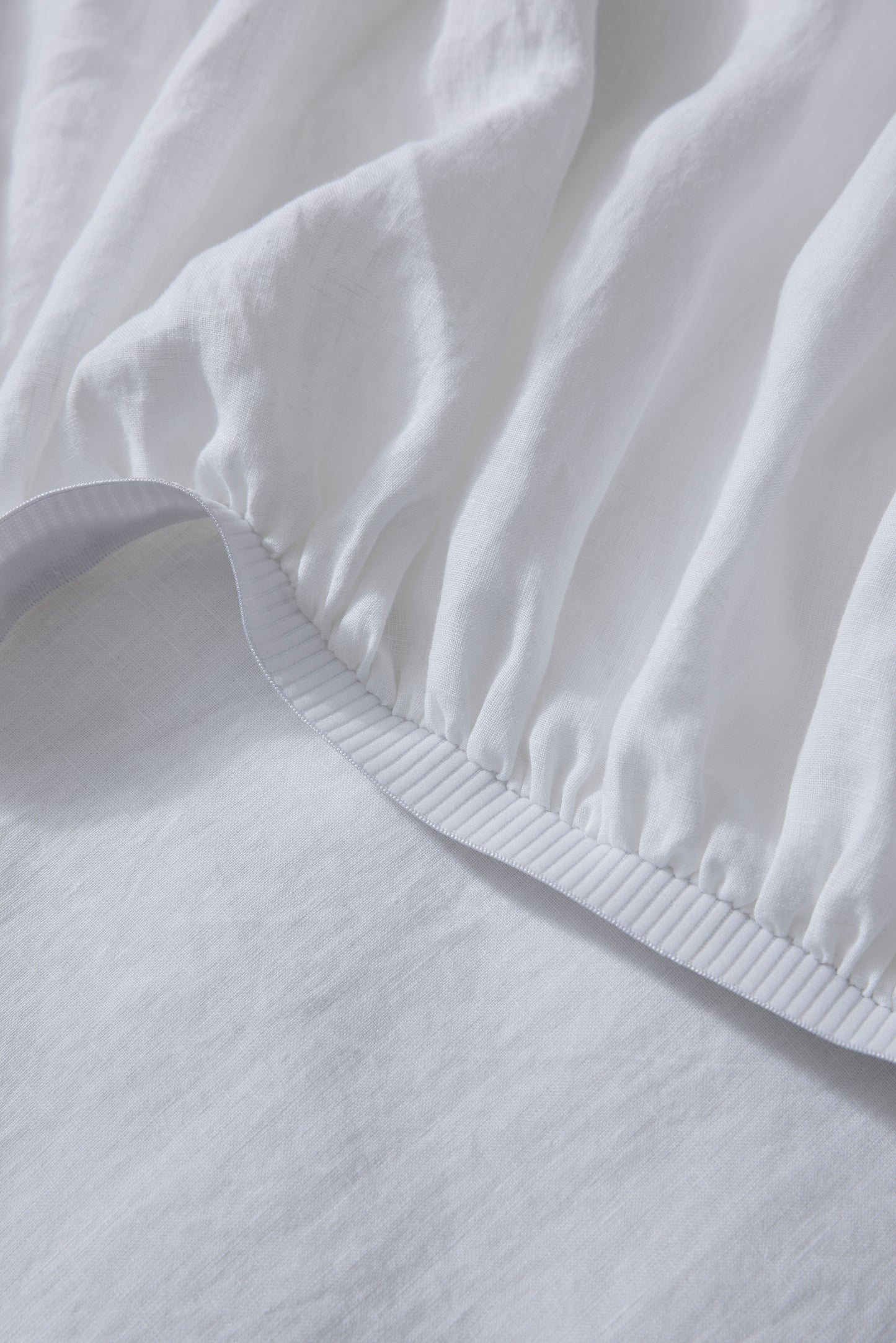 French Flax Linen Fitted Sheet | Pure White