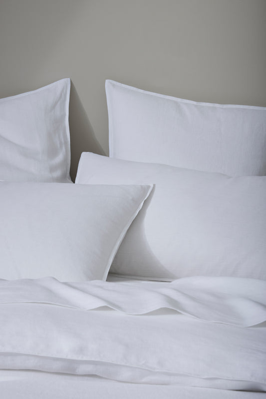 French Flax Linen Pillowcases | Pure White