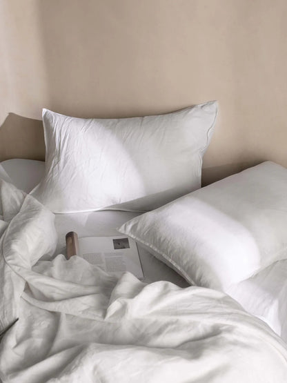 Laundered Linen Sheet Set | White