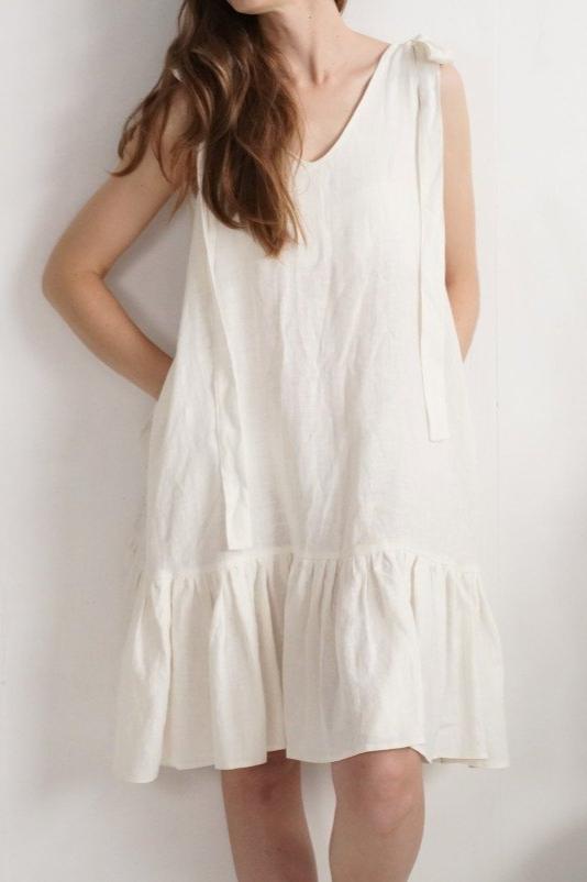 Shire Linen Dress | Ivory