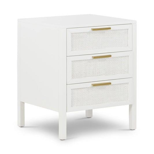 Lincoln 3 Draw Bedside Table | White