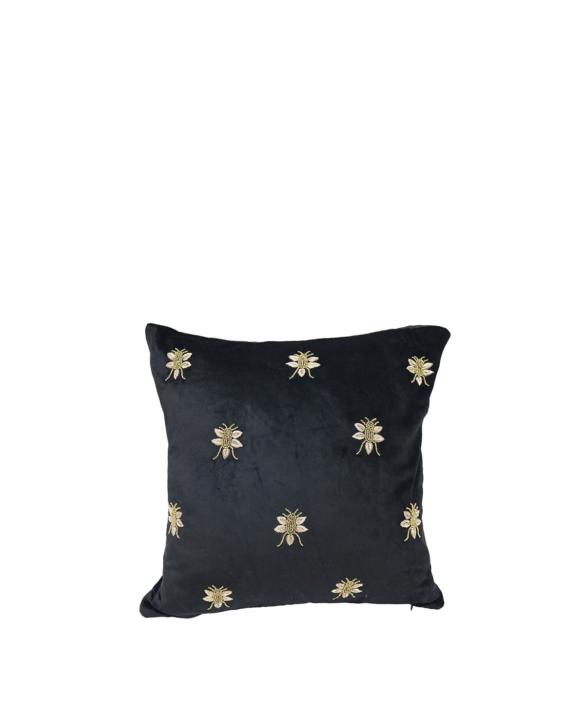 Embroidered Bee Cushion | Black – The Foxes Den