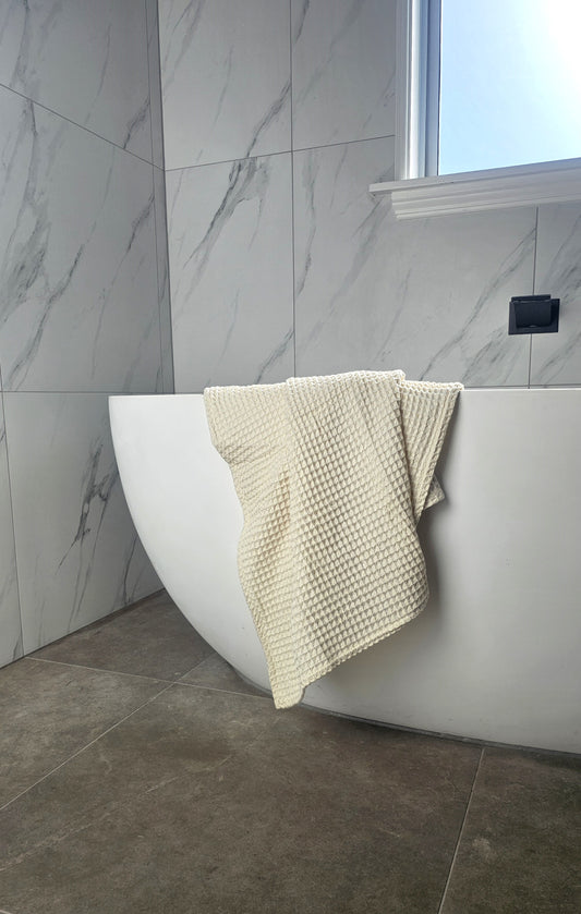 Linen Waffle Towels | Cream