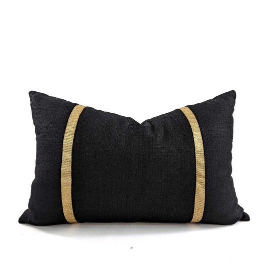 Braid Cushion cover- Black and Gold 40x60