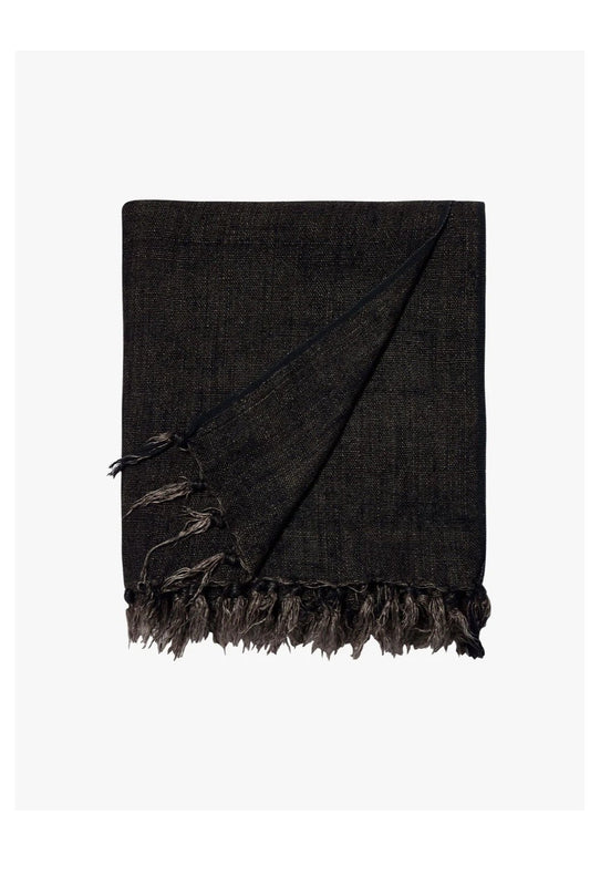 Liquorice Heavy Linen Throw