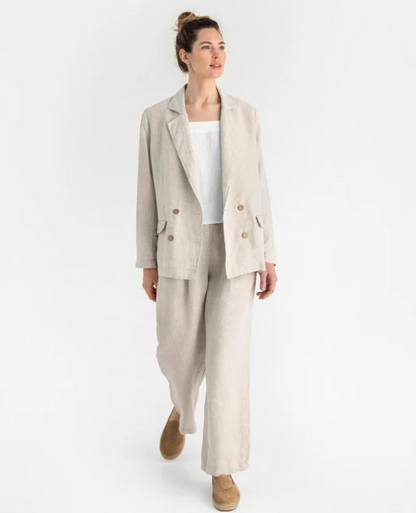 Oversized Linen Blazer - Natural Linen