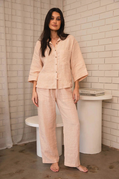 Loungewear Linen Shirt | Blush