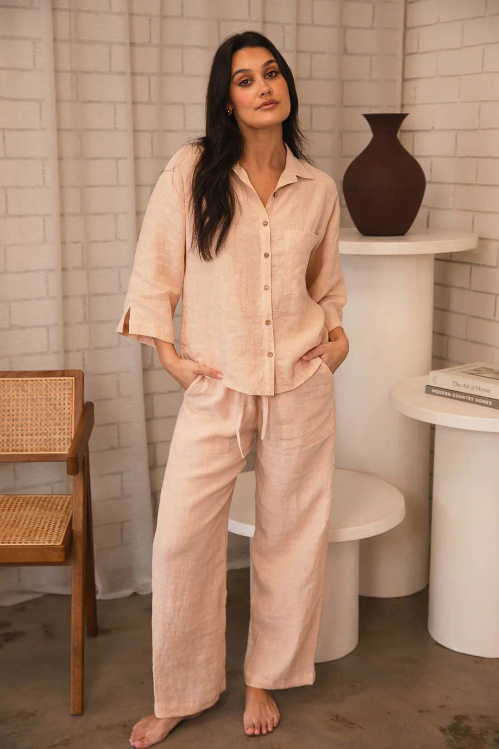 Loungewear Linen Pants | Blush