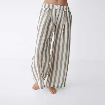 Linen Pants | Brown Stripe