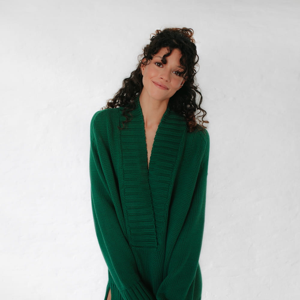 V Neck Sweater | Green