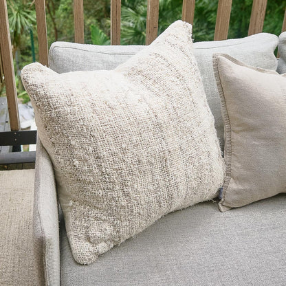 Hand Woven Linen Wabi Cushion | Ivory