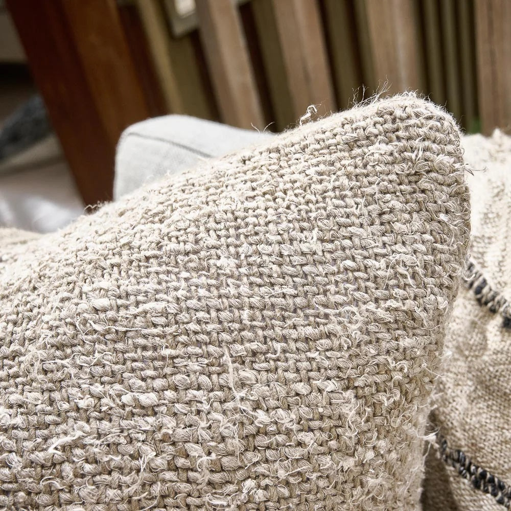 Hand Woven Linen Wabi Cushion | Natural