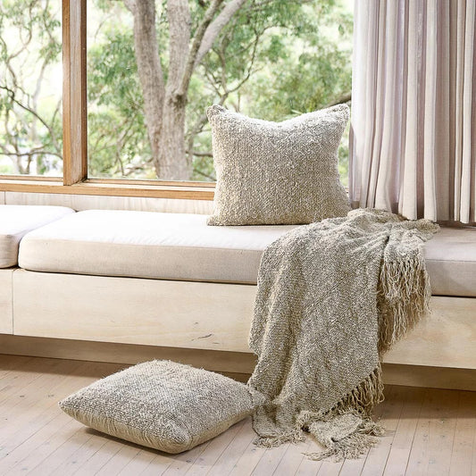 Hand Woven Linen Wabi Cushion | Natural