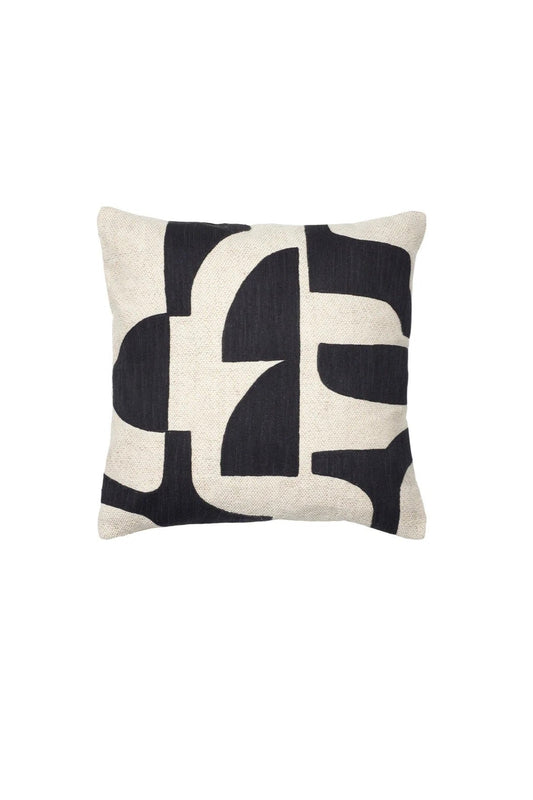 Mundo Cushion - Black/Light Beige