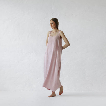 Oya Linen Dress | Dusky Pink