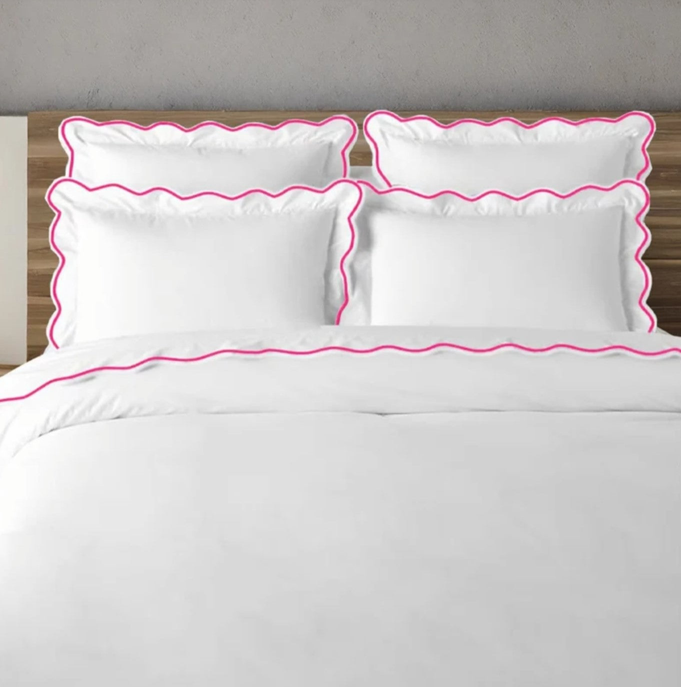 Bespoke Cotton Duvet | Scalloped Embroidery Edge