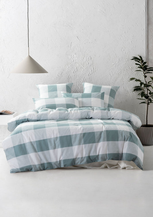 Cotton Duvet Cover Set | Duck Egg