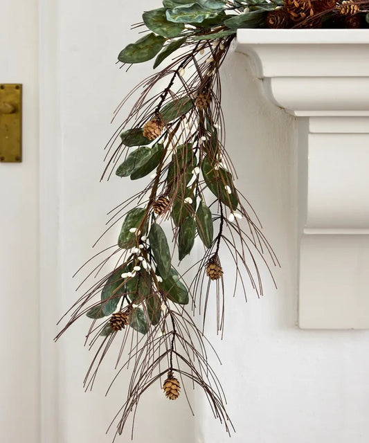 White Berry & Pinecone Garland