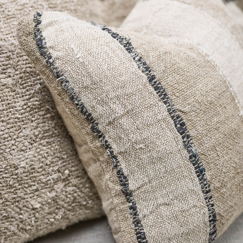 Hand Woven Linen Cushion | Natural