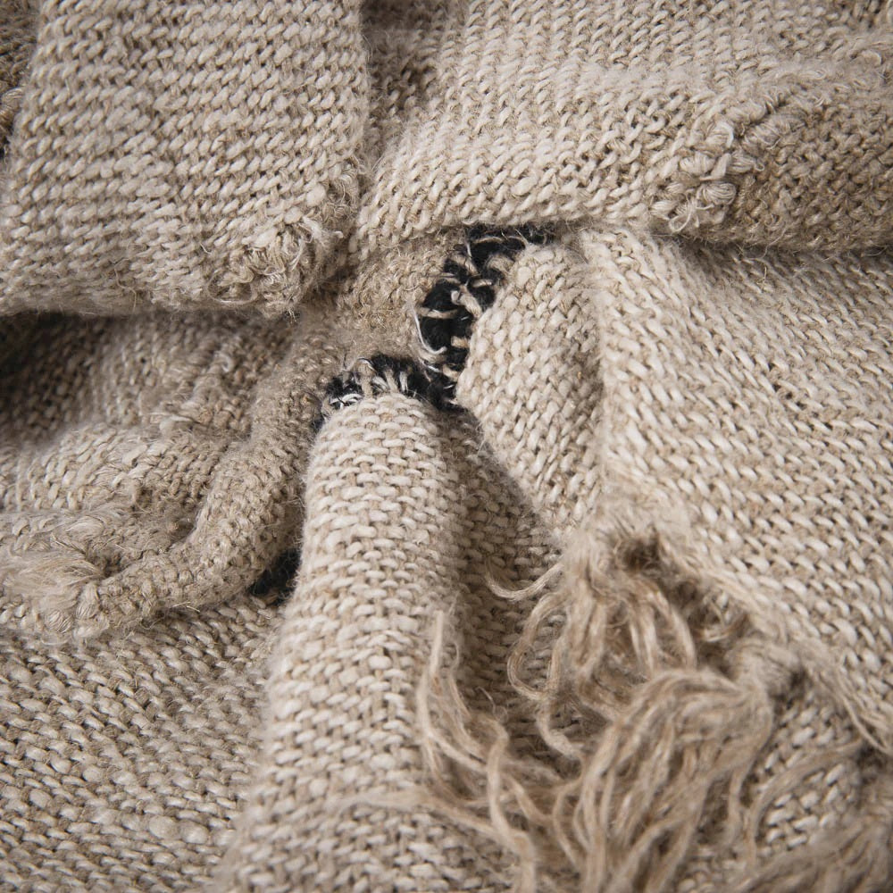 Hand Woven Linen Throw | Natural