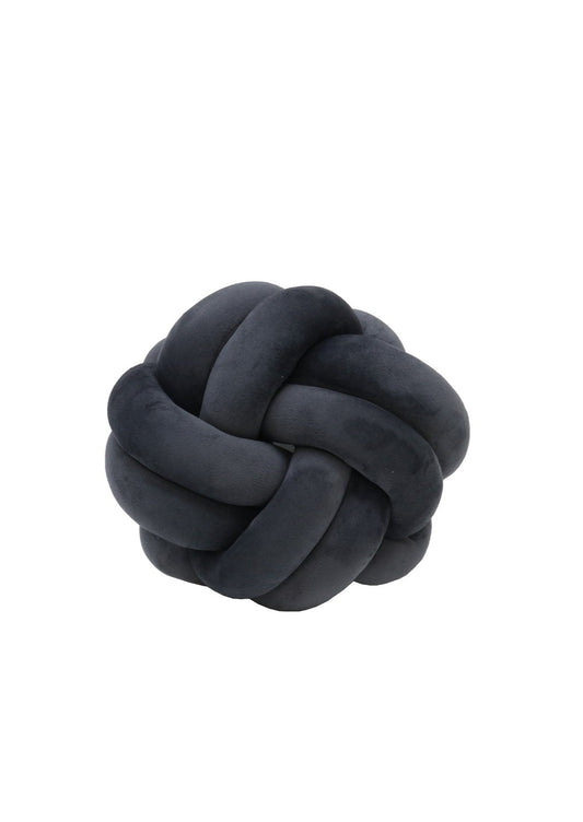 Velvet Knot Cushion | Black