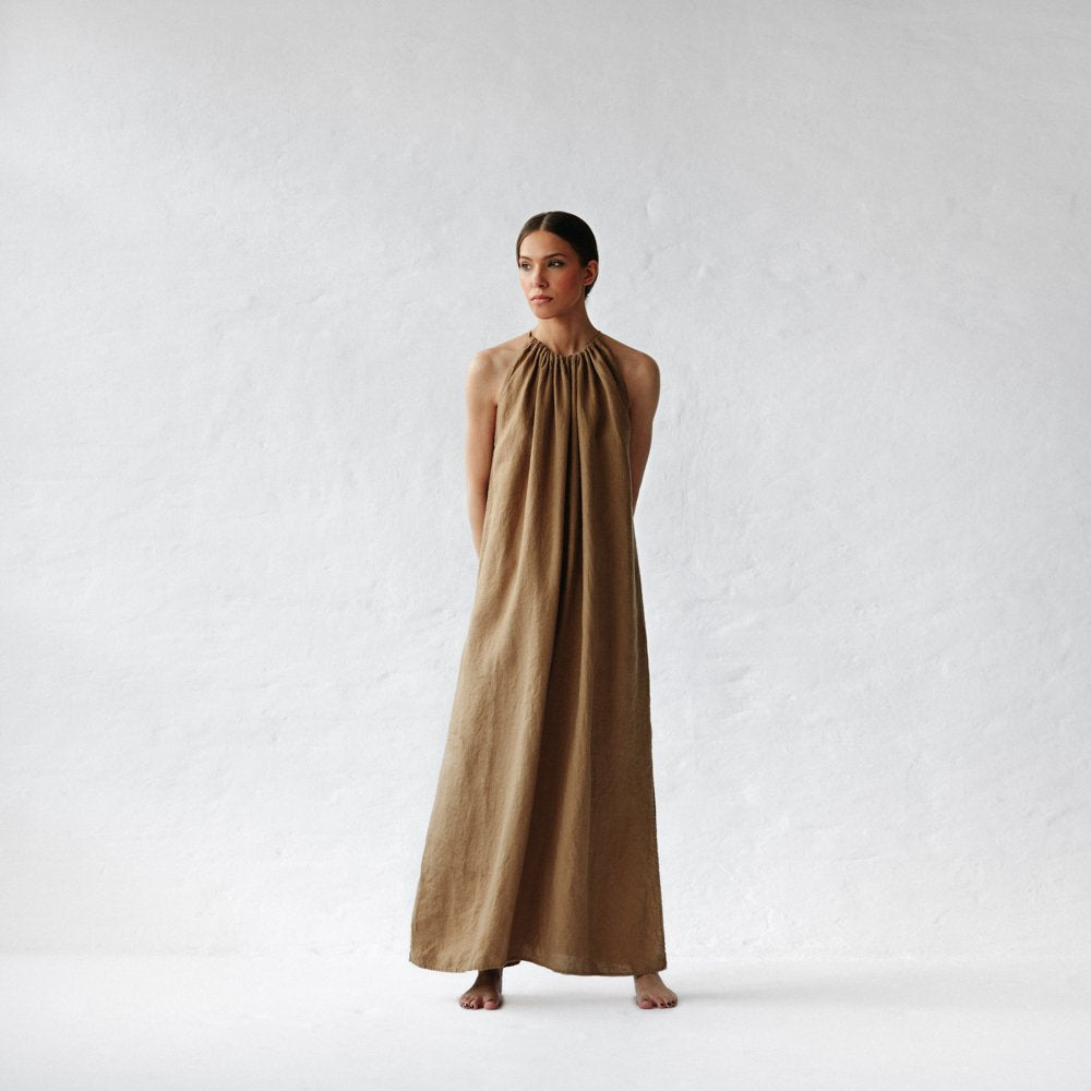 Izumi Linen Dress | Beige