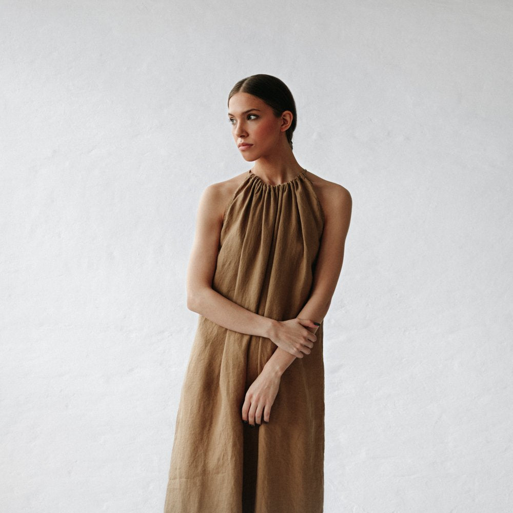 Izumi Linen Dress | Beige