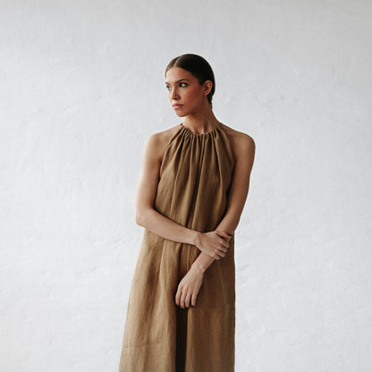 Izumi Linen Dress | Beige