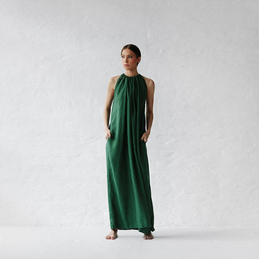 Izumi Linen Dress | Green