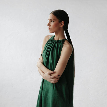 Izumi Linen Dress | Green