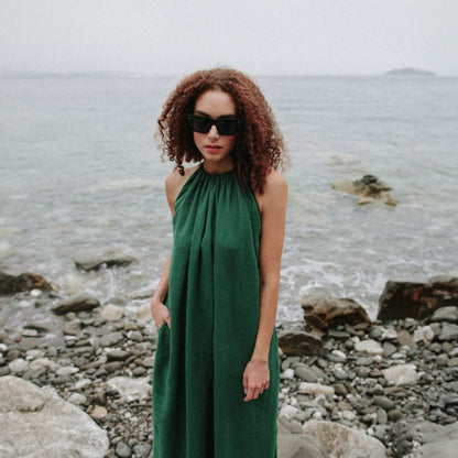 Izumi Linen Dress | Green