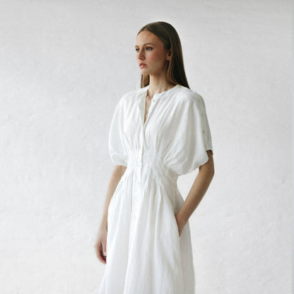 Salvia Linen Dress | Ivory