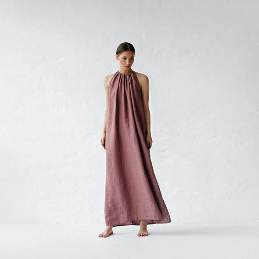 Izumi Linen Dress | Mauve