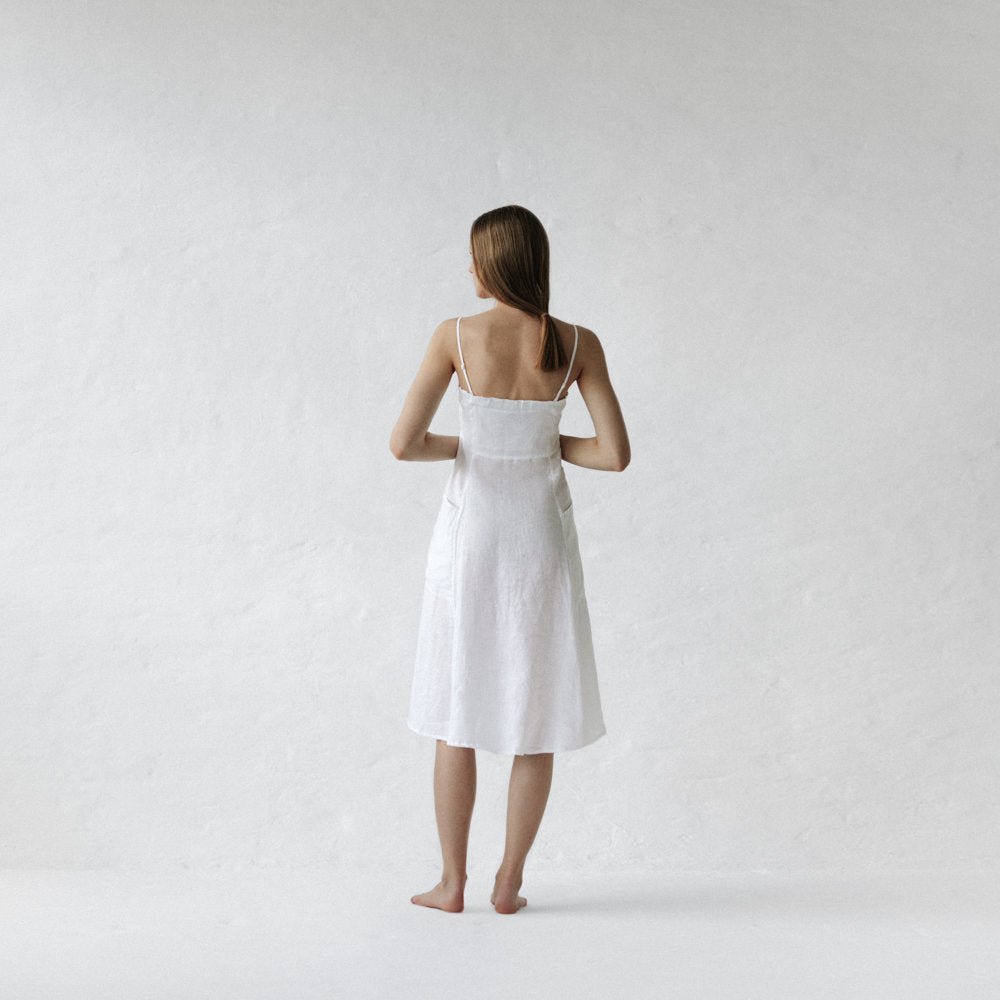 Naito Linen Dress | White