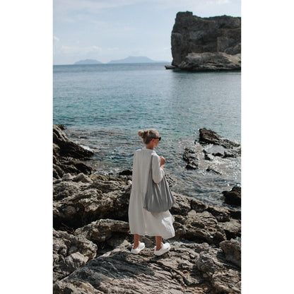 Oversized Linen Dress | Mushroom