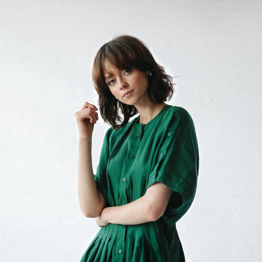 Salvia Linen Dress | Green