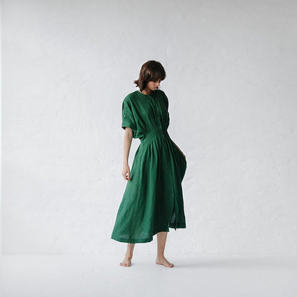 Salvia Linen Dress | Green