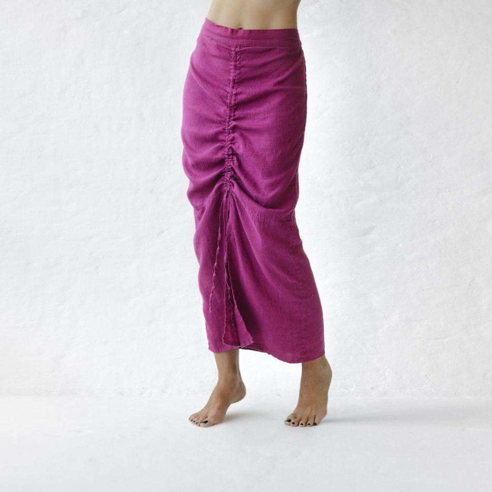 Long Linen Skirt  | Fushsia