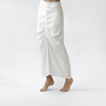 Long Linen Skirt  | Ivory