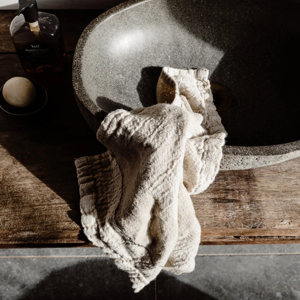 Hand Woven Linen Hand Towel | Natural