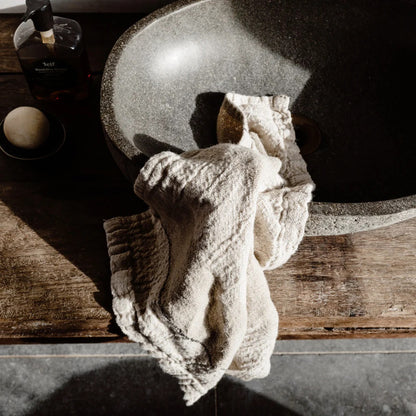 Hand Woven Linen Hand Towel | Natural