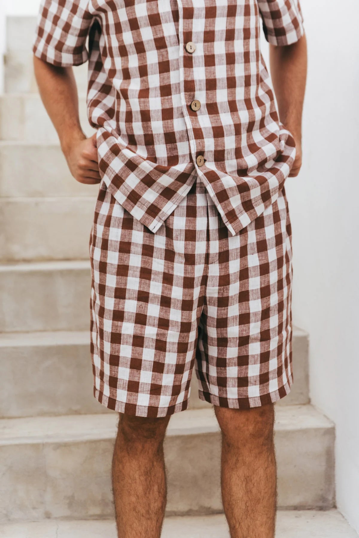 Lennox Linen Set | Mocha Gingham