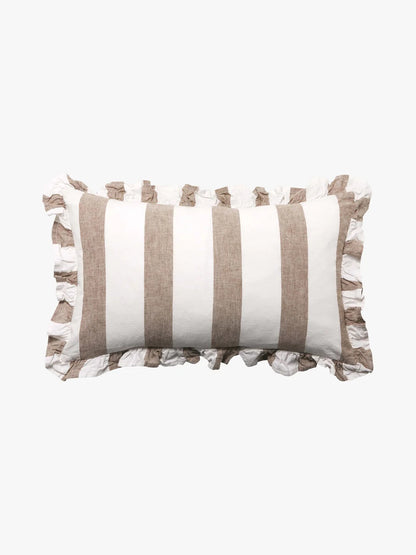 Café Striped Linen Cushion