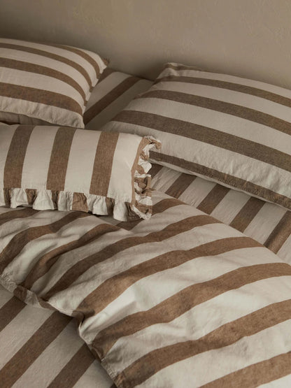 Café Striped Linen Pillowcases