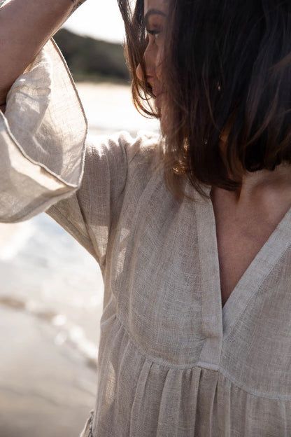 Gauze Linen Dress | Natural