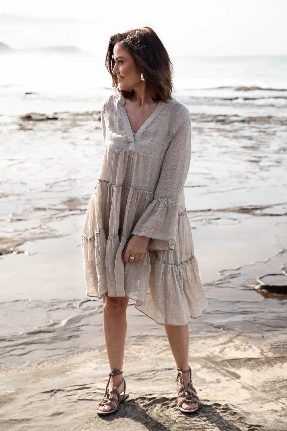 Gauze Linen Dress | Natural