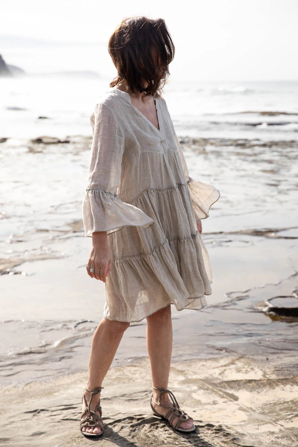 Gauze Linen Dress | Natural